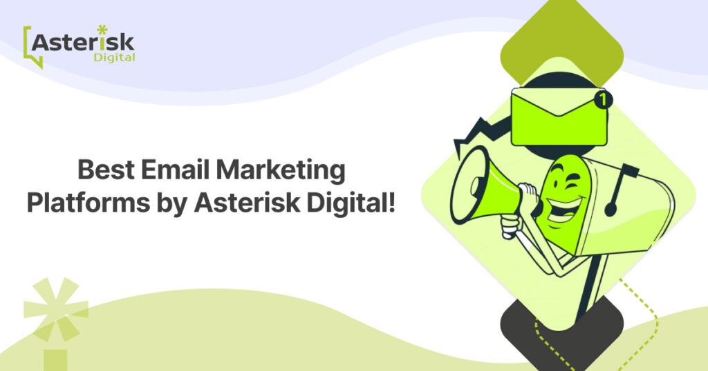 A mailbox character with a megaphone, promoting email marketing by Asterisk Digital.